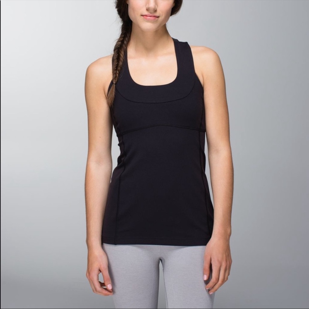 lululemon athletica Black Scoop Neck Tank